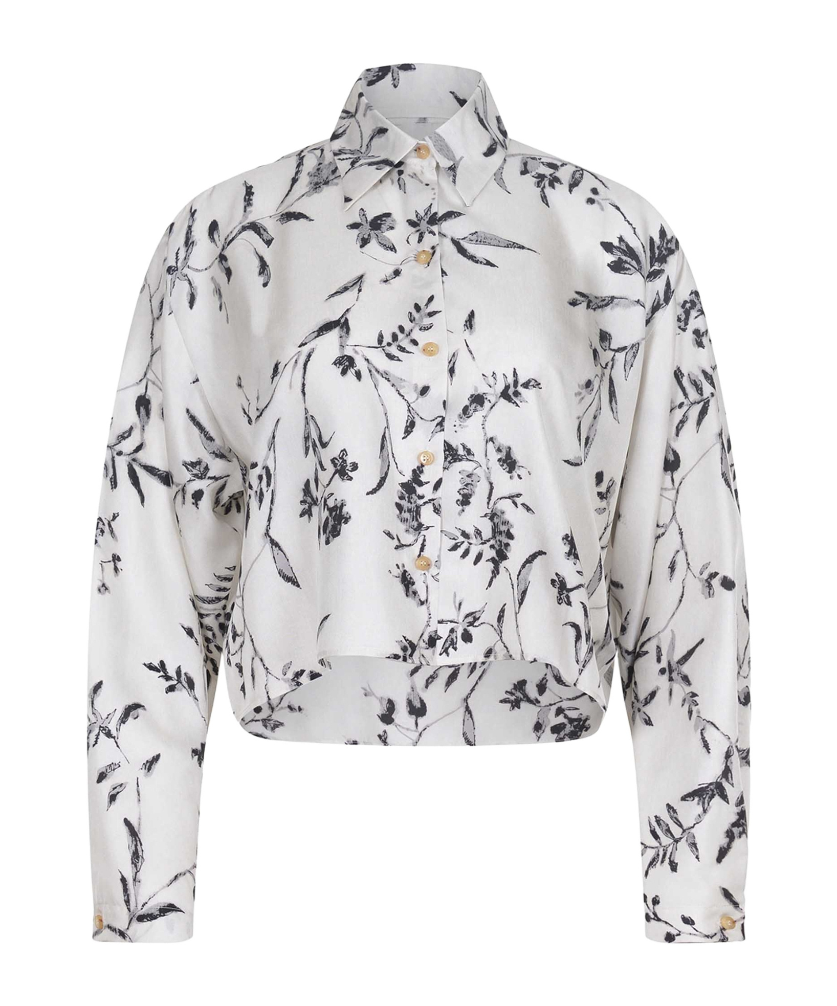 Alysi Printed Long-sleeved Shirt In White