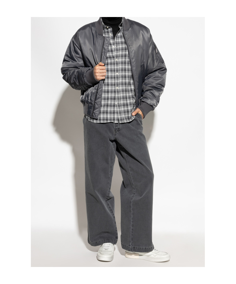 Officine Generale Belt Loop Jeans In Gray