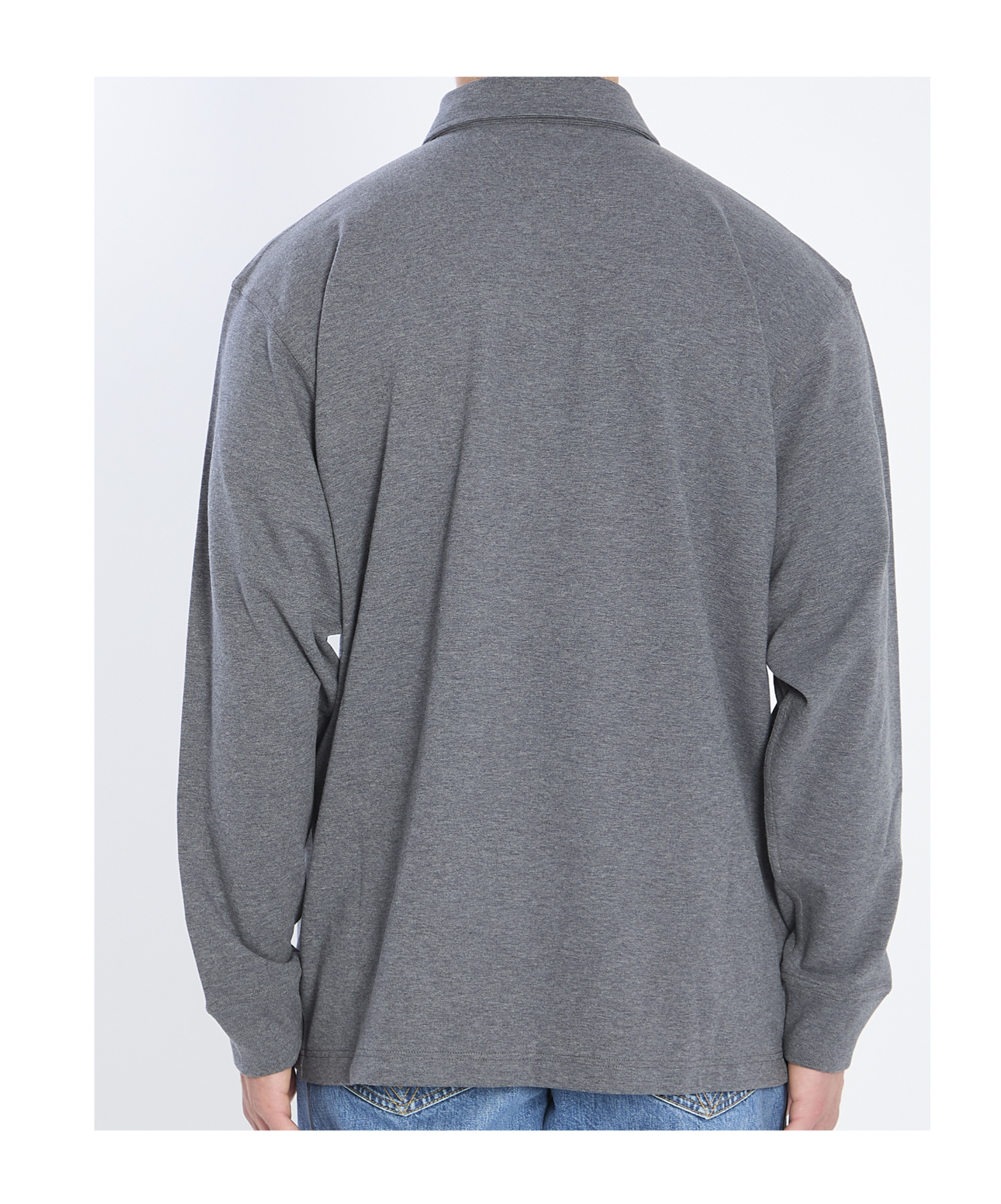 Bottega Veneta Layered Cotton Polo Suede Pocket In Gray