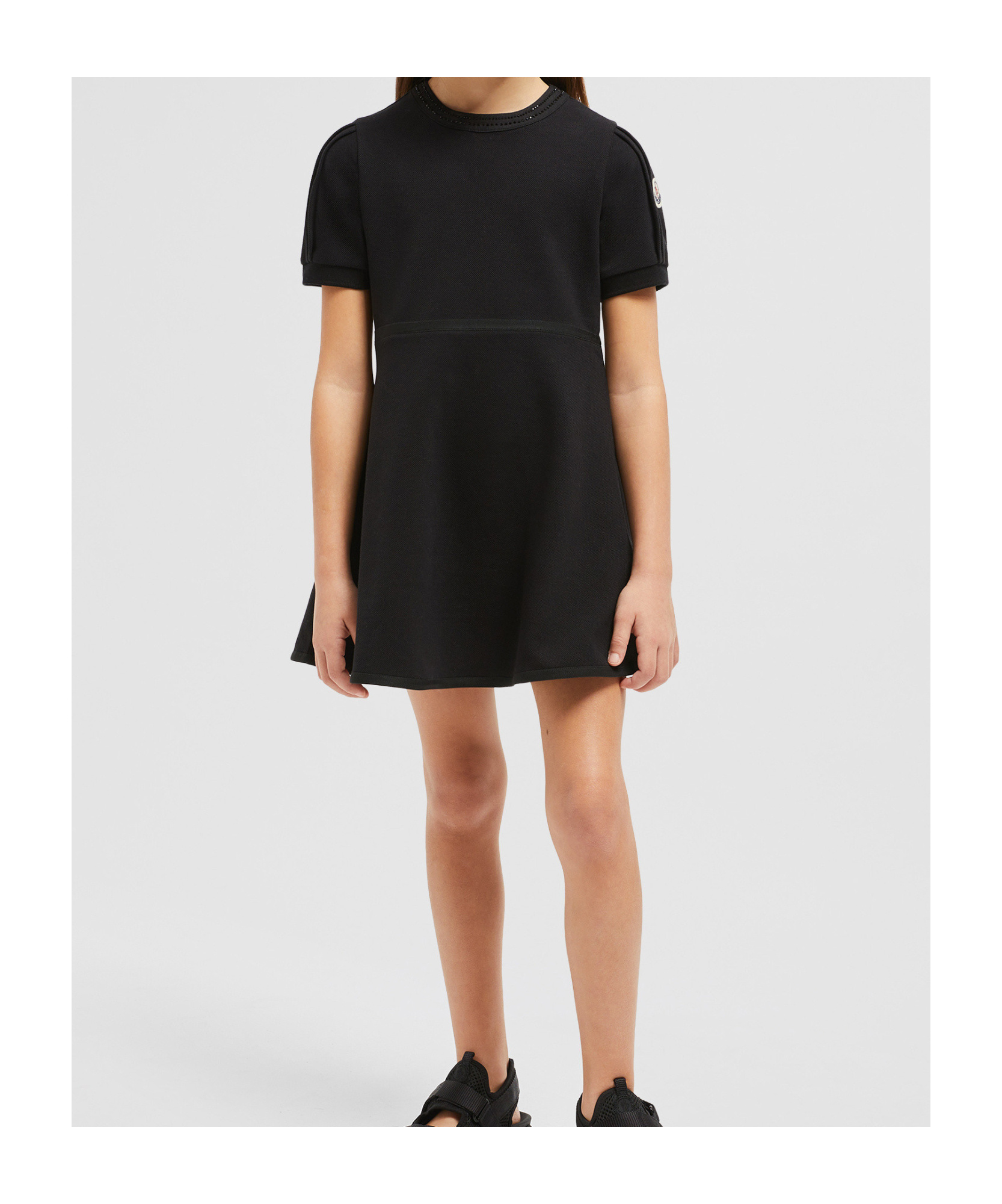 Moncler Short Sleeve Dress In Black