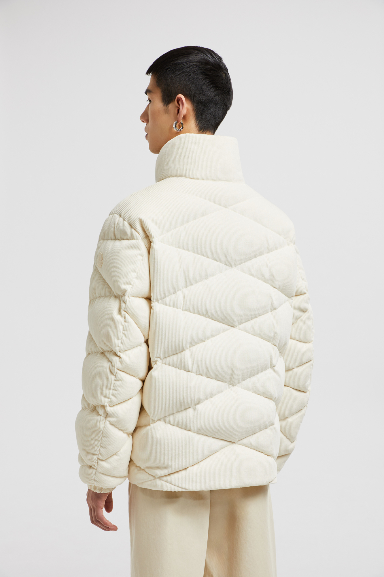 Moncler Kaver Corduroy Padded Jacket In White