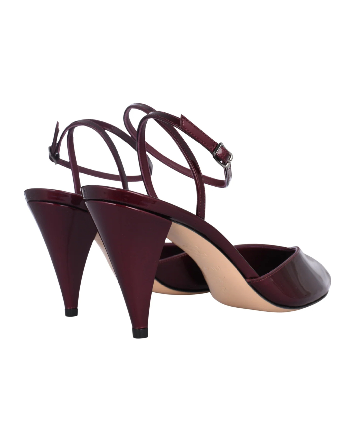 Casadei Slingback High-heeled Sandals In Burgundy