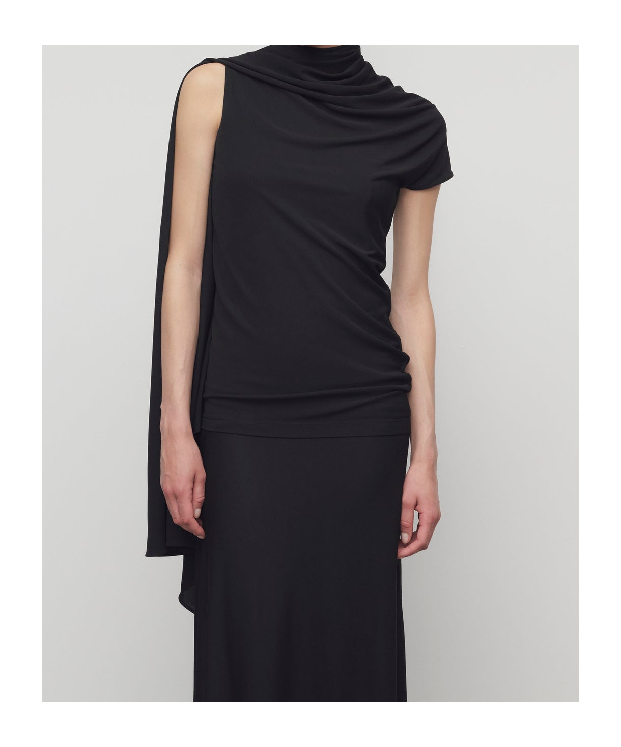 The Row Isadra Draped One-shoulder Top In Black
