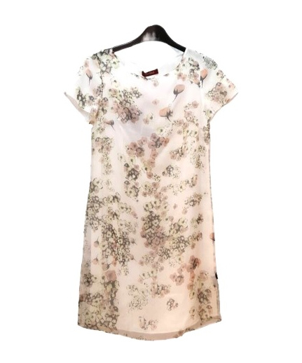 Max Mara Round Neck Short Sleeve Dress In Neutral