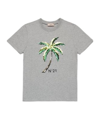 N°21 Palm Tree T-shirt In Gray