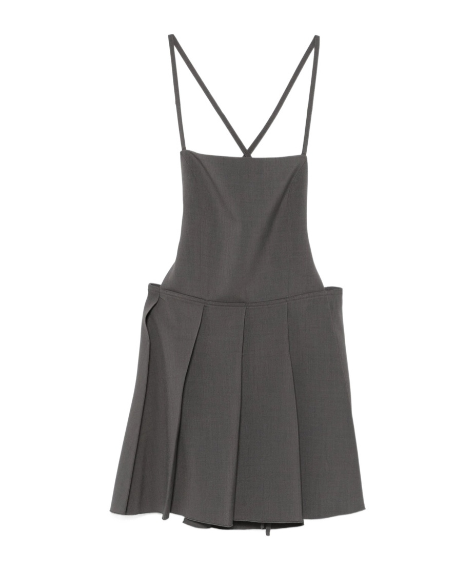 Low Classic Pleated Mini Dress In Black