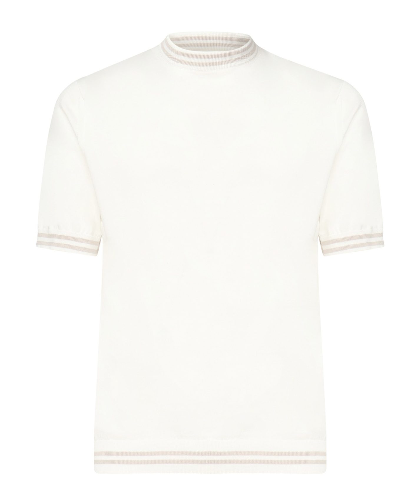 Eleventy Ribbed-trim Short-sleeve Sweater In White