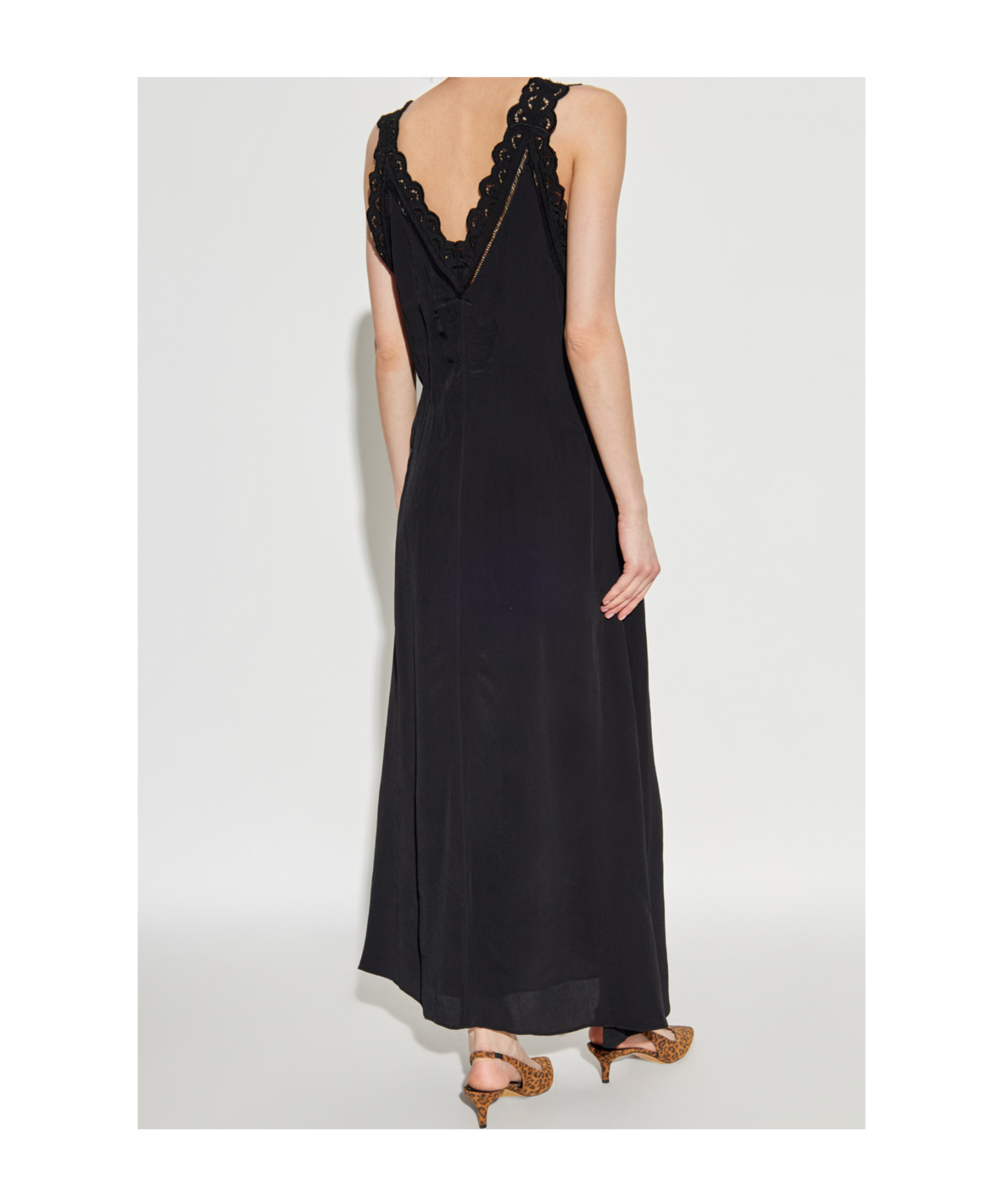 Isabel Marant Lace-insert Pleated Dress In Black