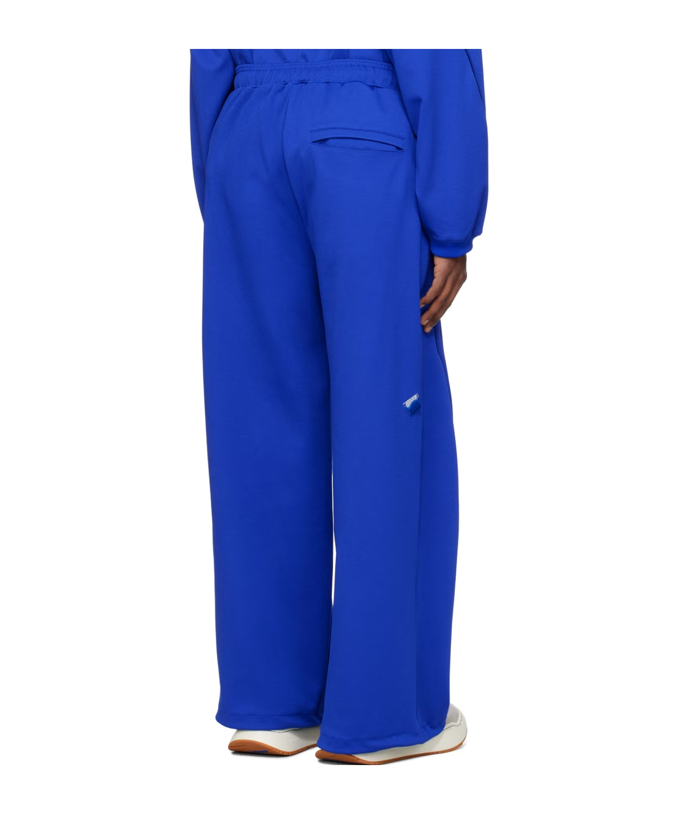 Ader Error Drawcord Logo Casual Pants In Blue