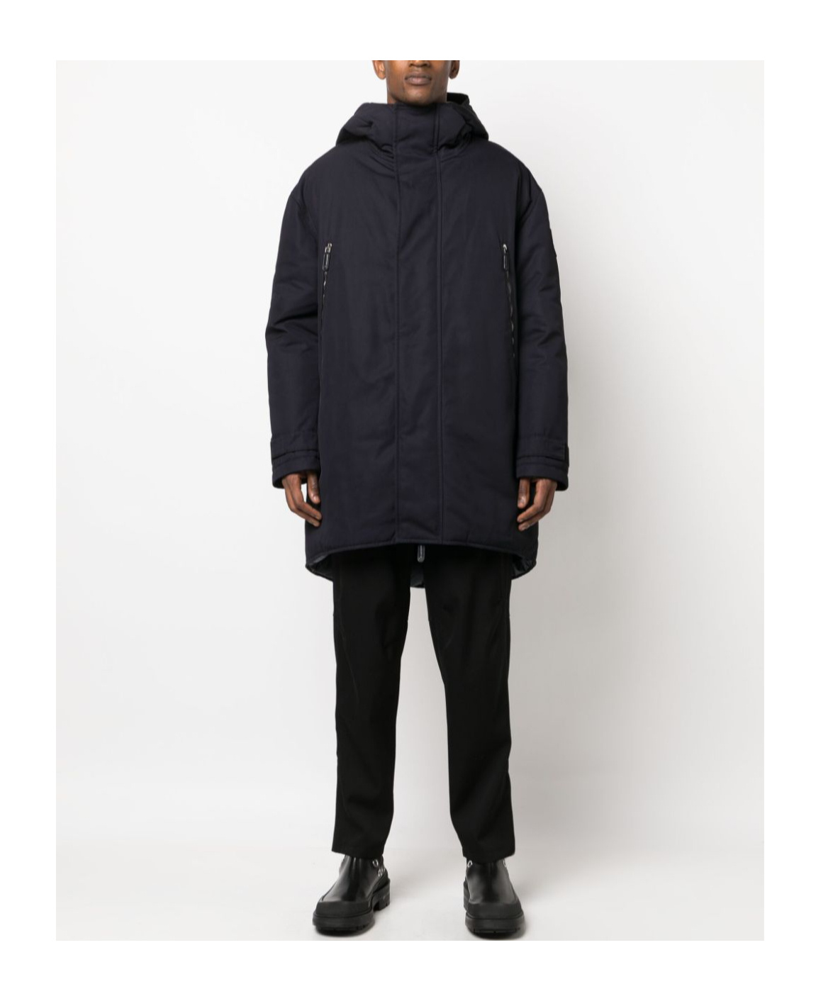Giorgio Armani Long-sleeved Down Jacket In Black