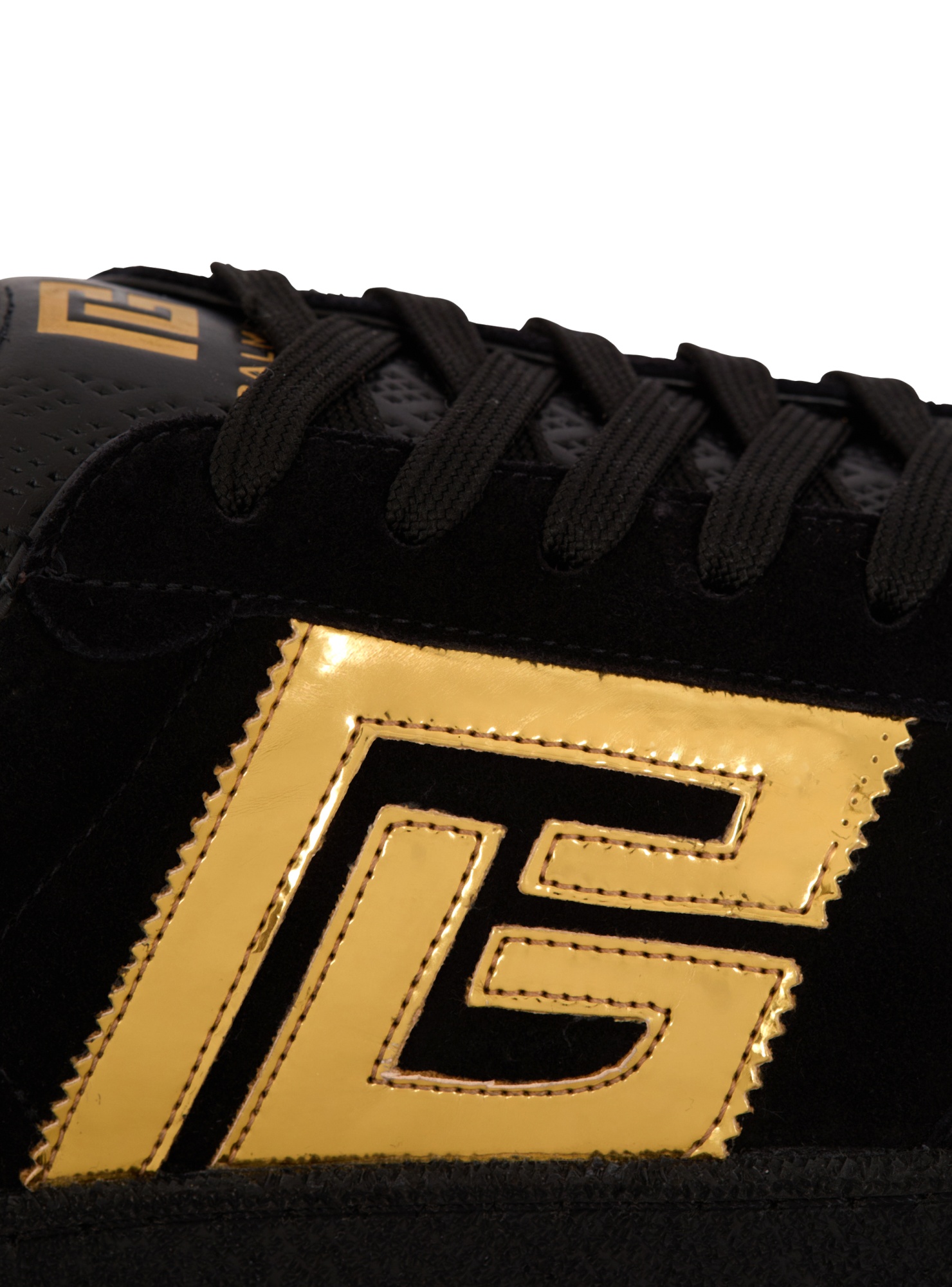 Balmain Swan Suede And Patent Leather Trainers In Black