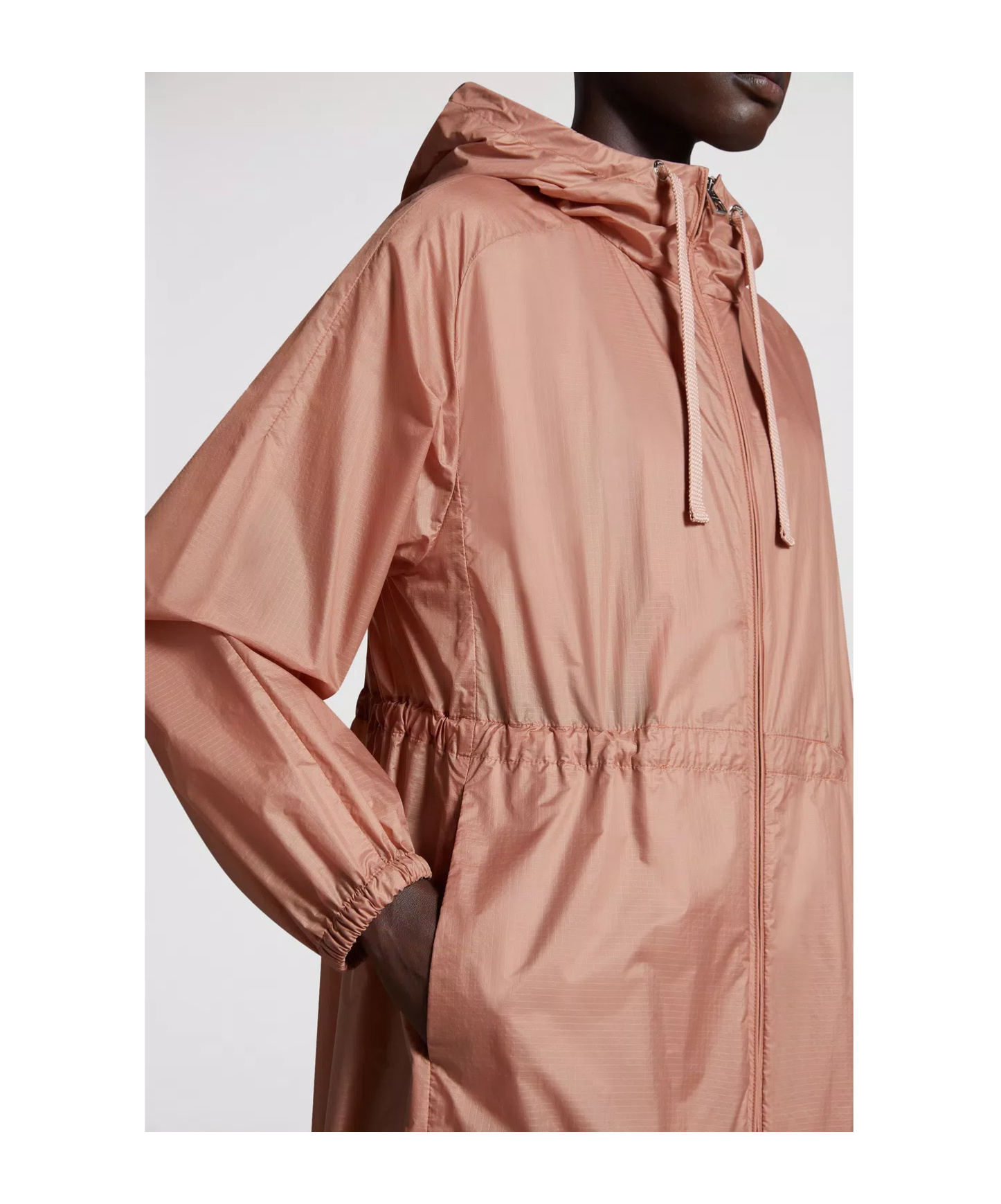 Moncler Airelle Hooded Ripstop Coat In Brown