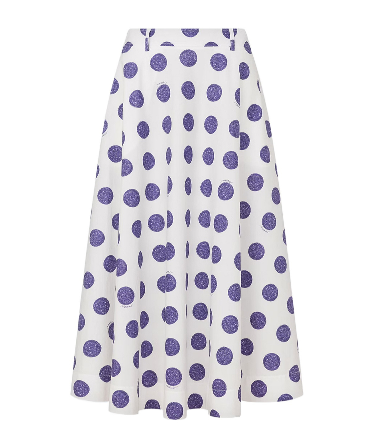 Moschino Biro Polka Dots Poplin Skirt In White