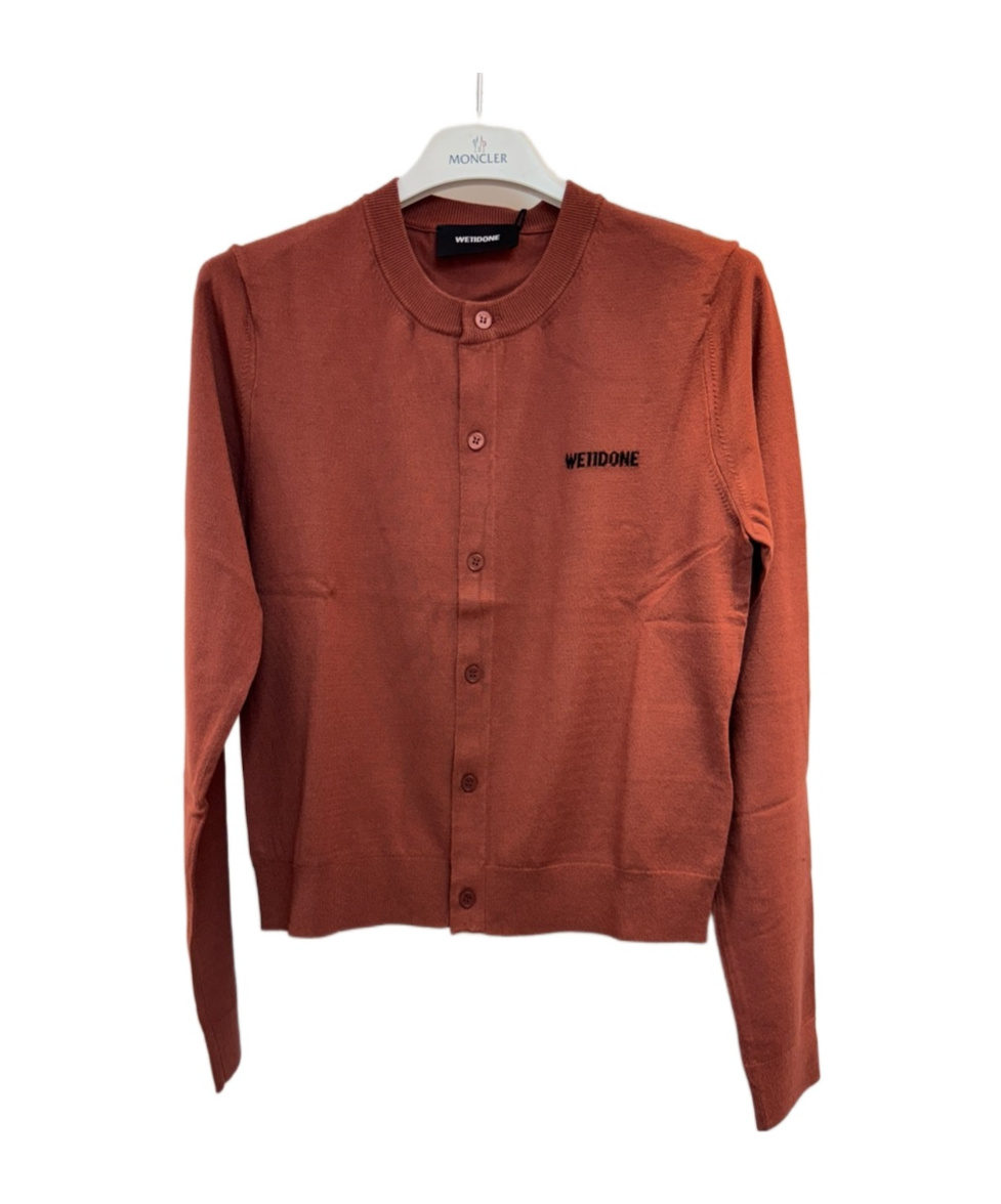 We11 Done Long Sleeve Knit Cardigan In Brown