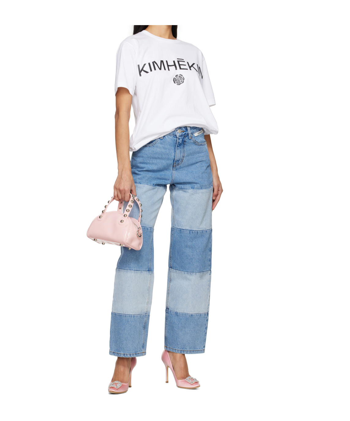 Kimhēkim Blue Bicolor Jeans In Blue