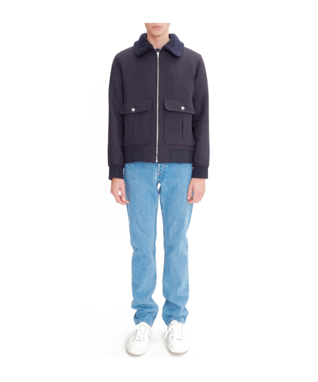 Apc Zippered Casual Jacket In Black