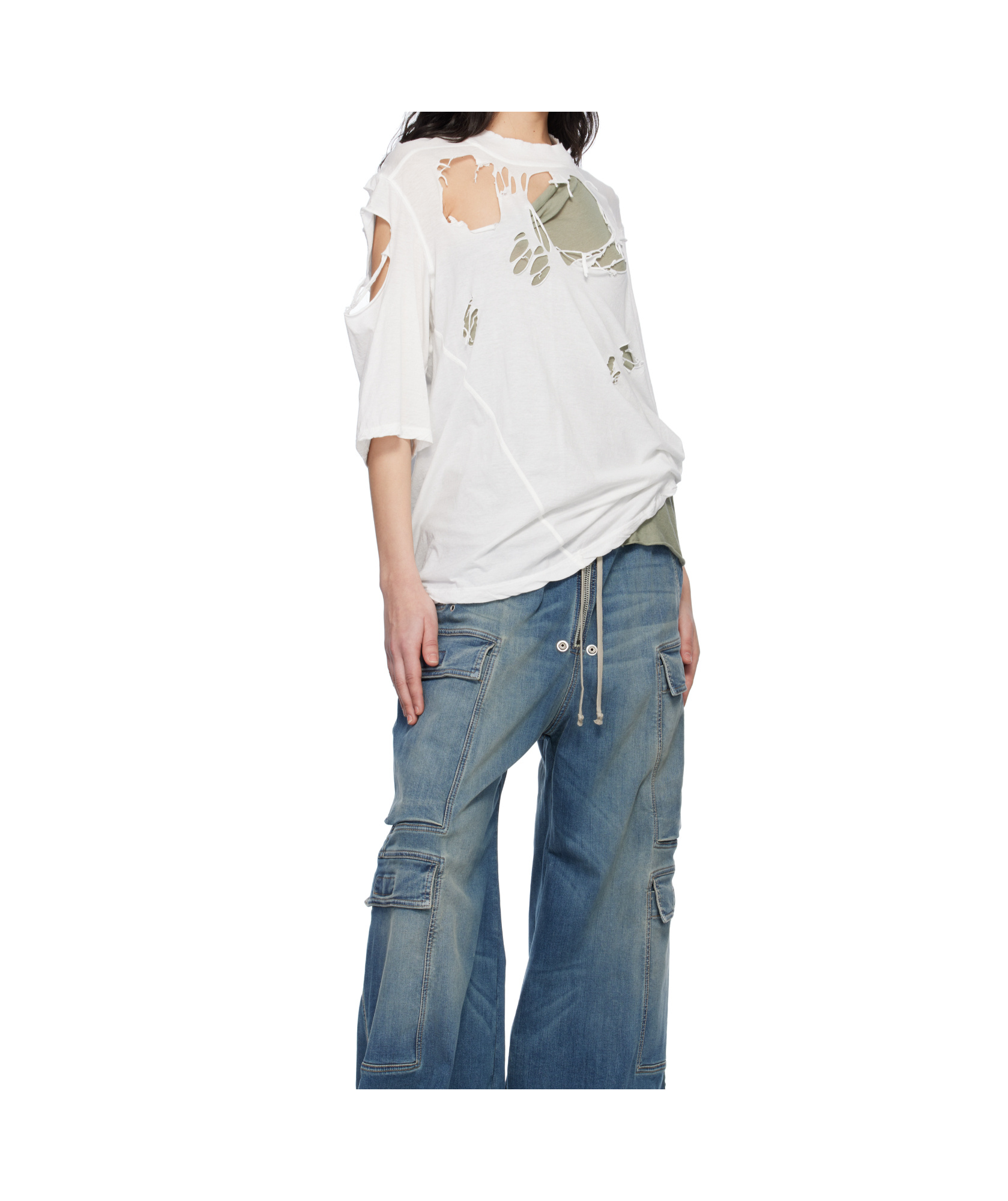 Rick Owens Drkshdw Off-white Hollywood Walrus T-shirt In White