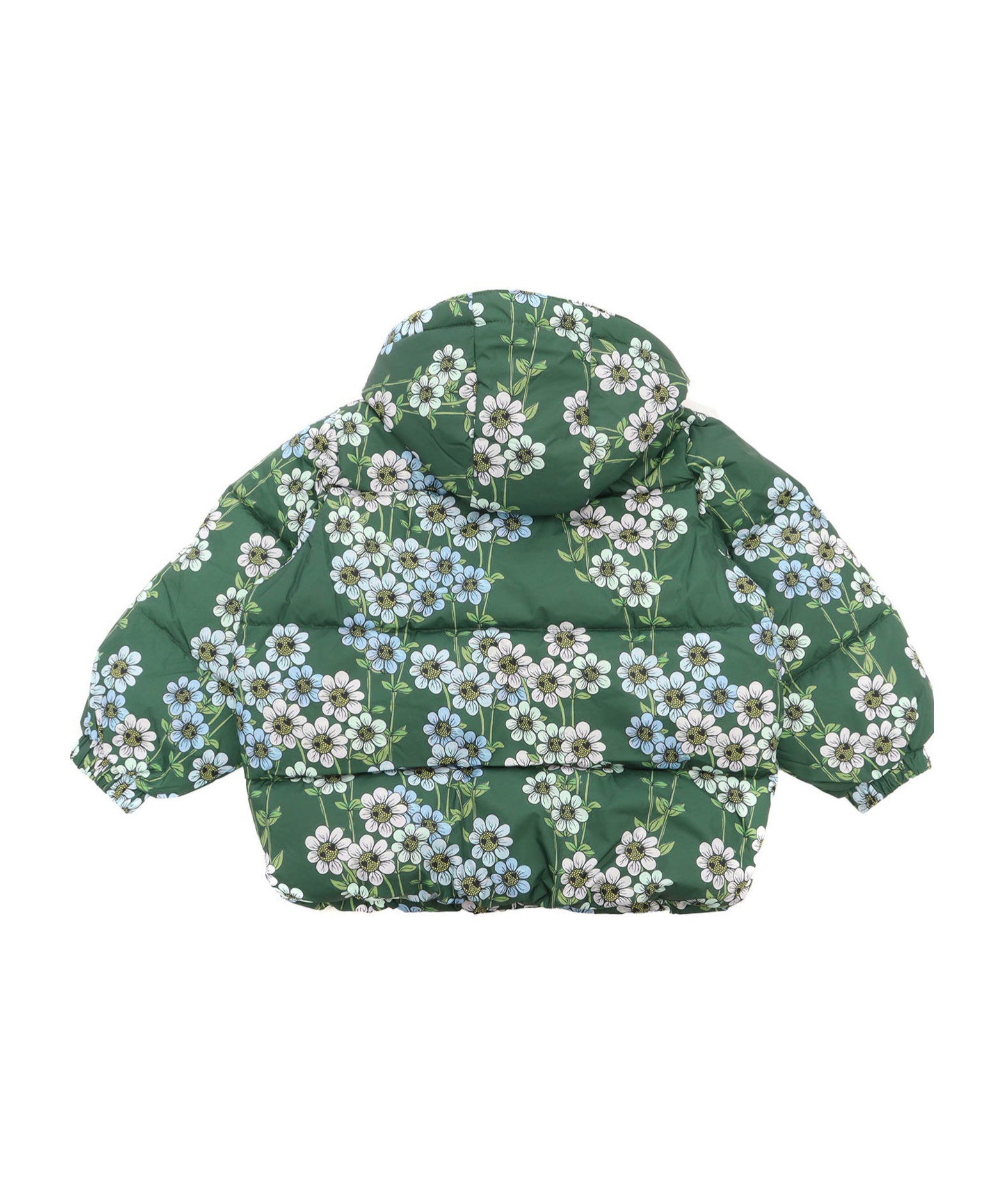 Mini Rodini Daisy Printed Down Jacket In Green