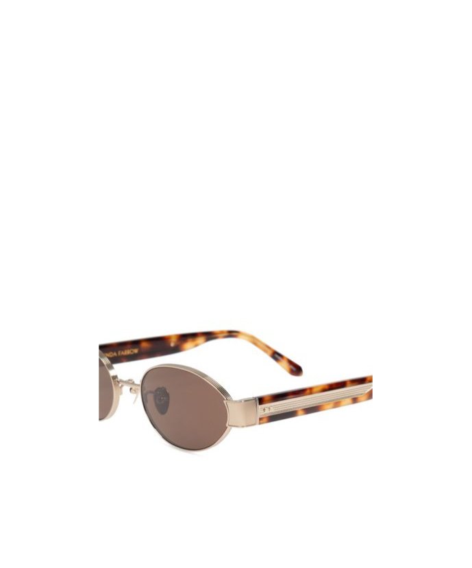 Linda Farrow Sadie Oval Frame Sunglasses In Brown