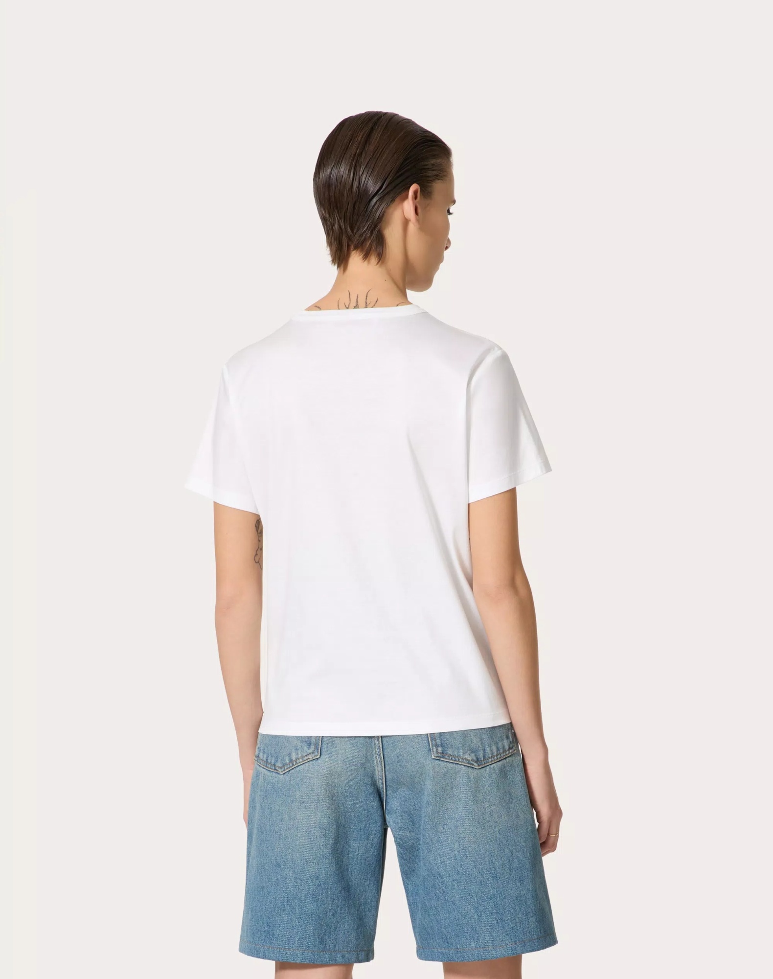 Shop Valentino Jersey Cotton T-shirt In White