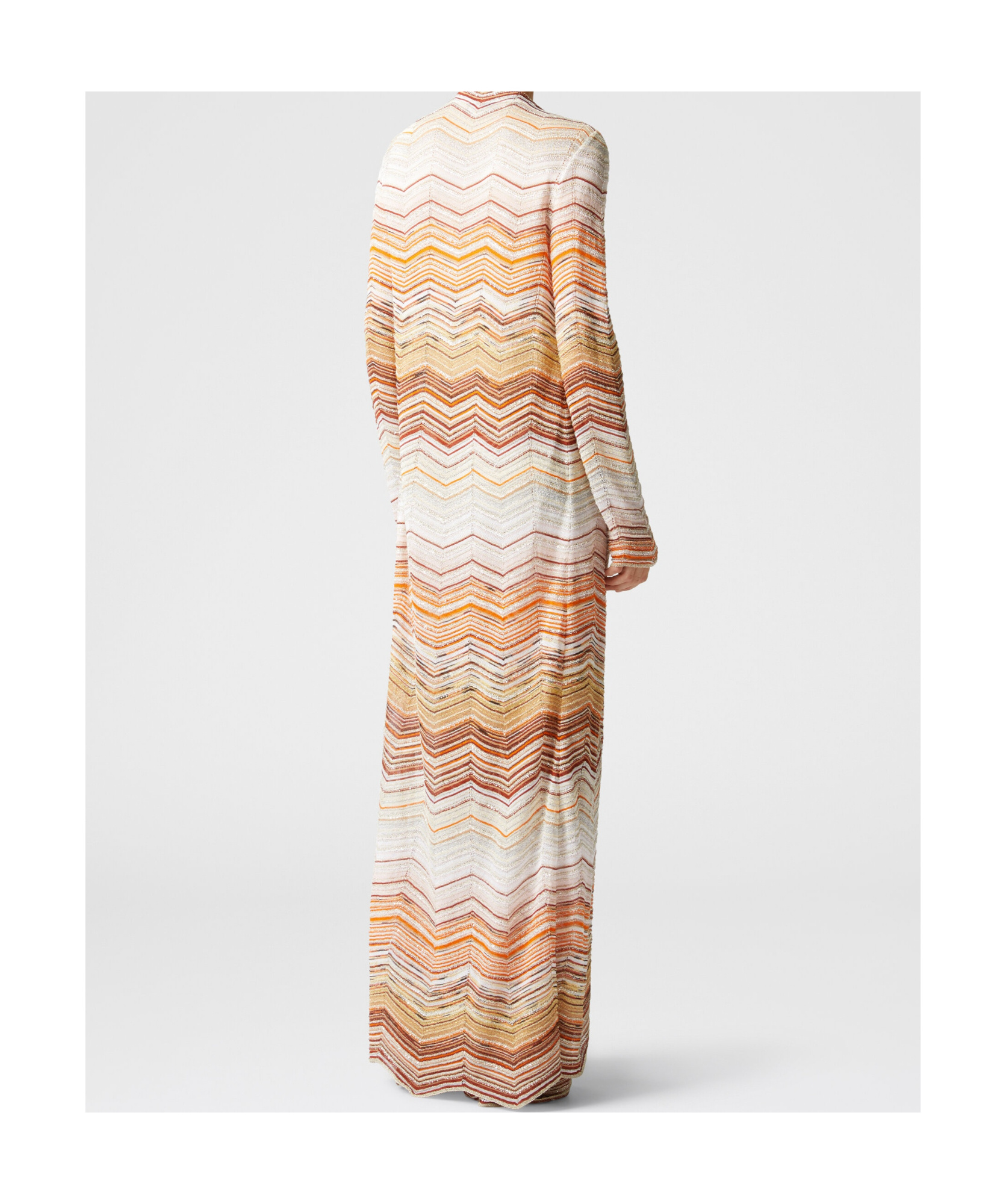 MISSONI CHEVRON-WOVEN LUREX CARDI-COAT