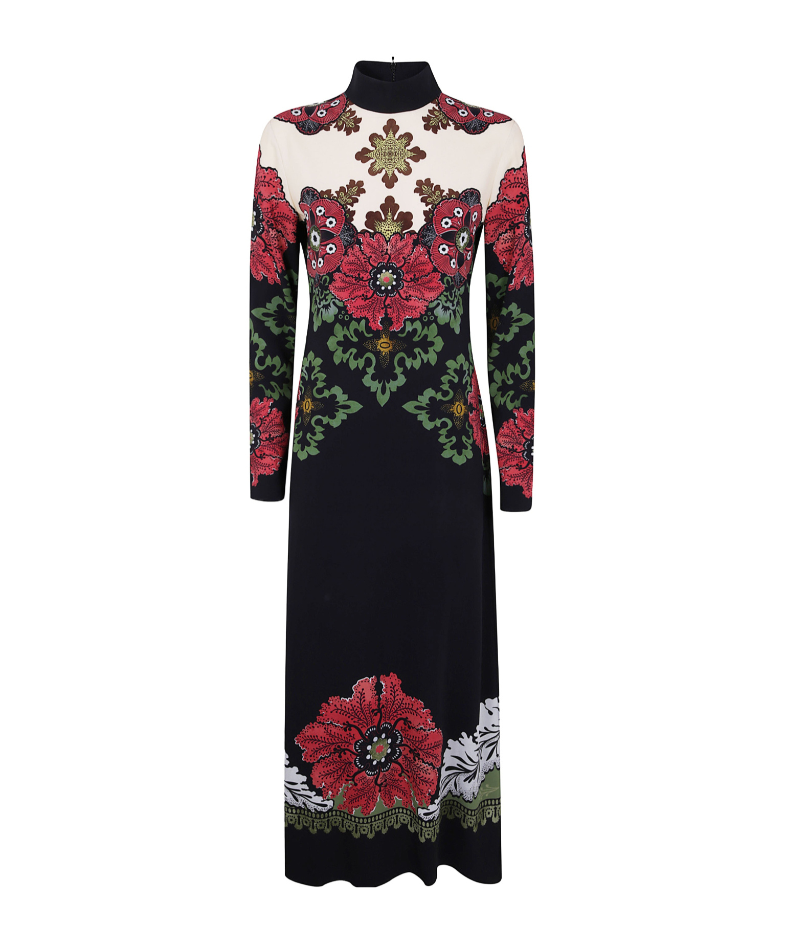 La Doublej Floral-print High-neck Dress In Multi