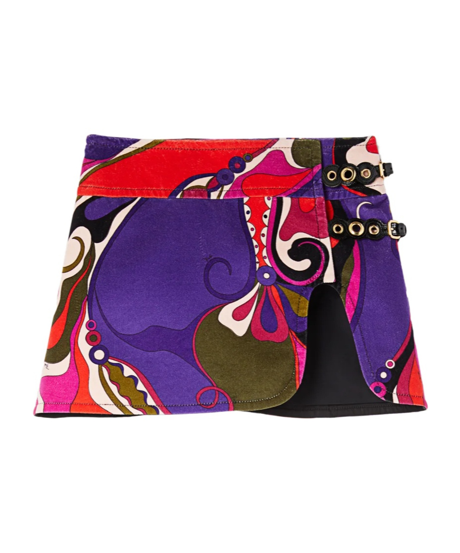 Pucci Orchidee Print Mini Skirt In Multi
