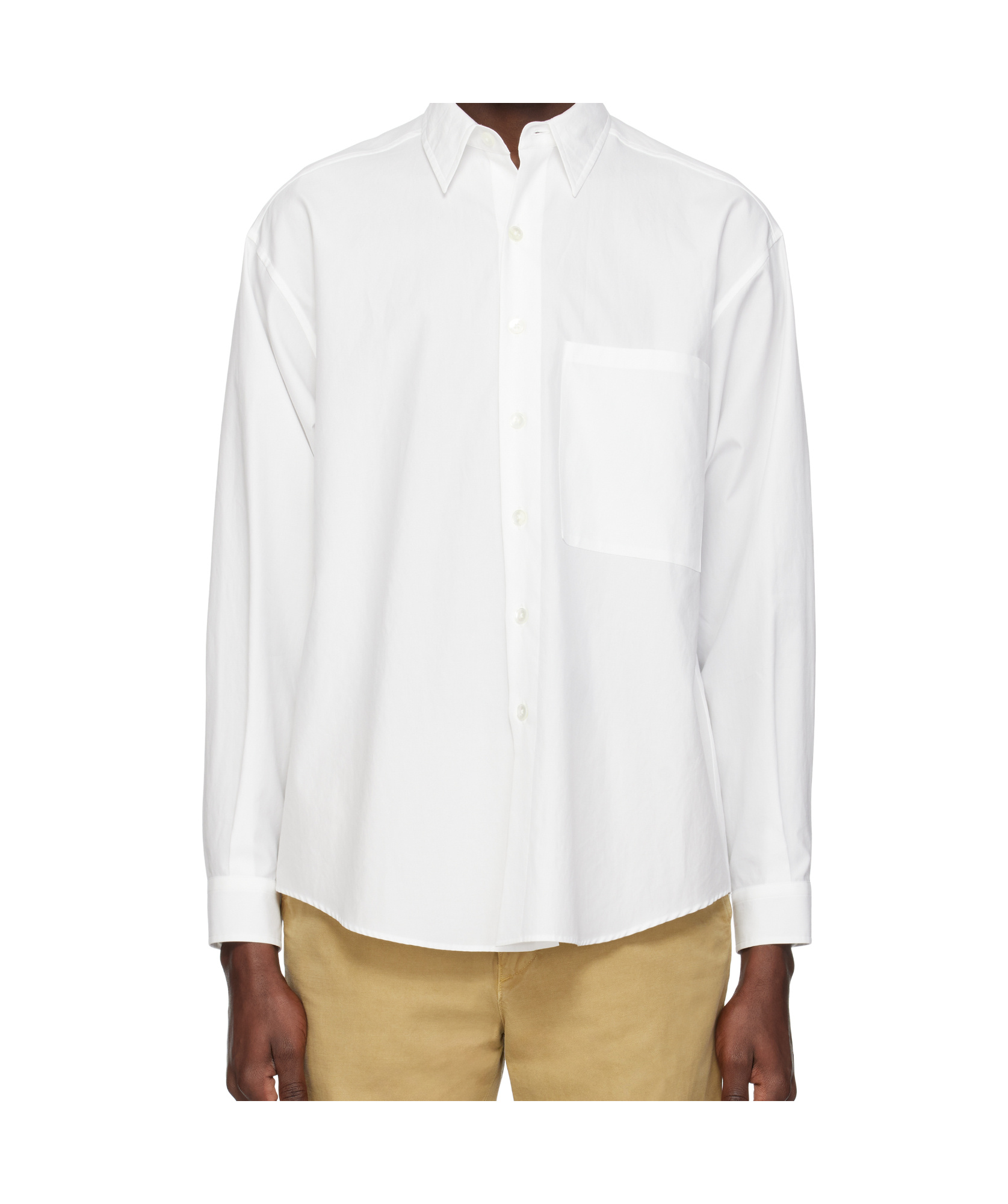 Auralee Wrinkled-effect Cotton Shirt In White