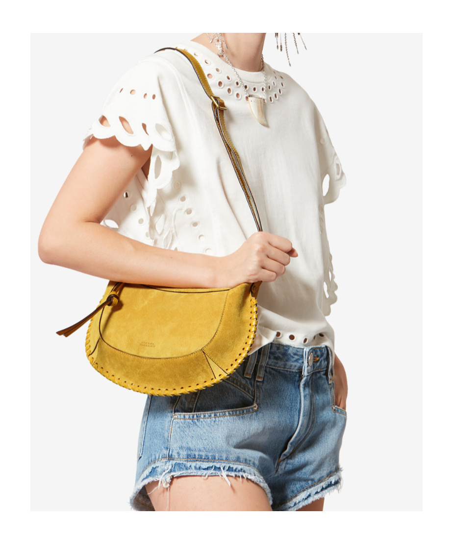 Isabel Marant Shoulder Bag Adjustable Strap Front Back Pockets In Yellow
