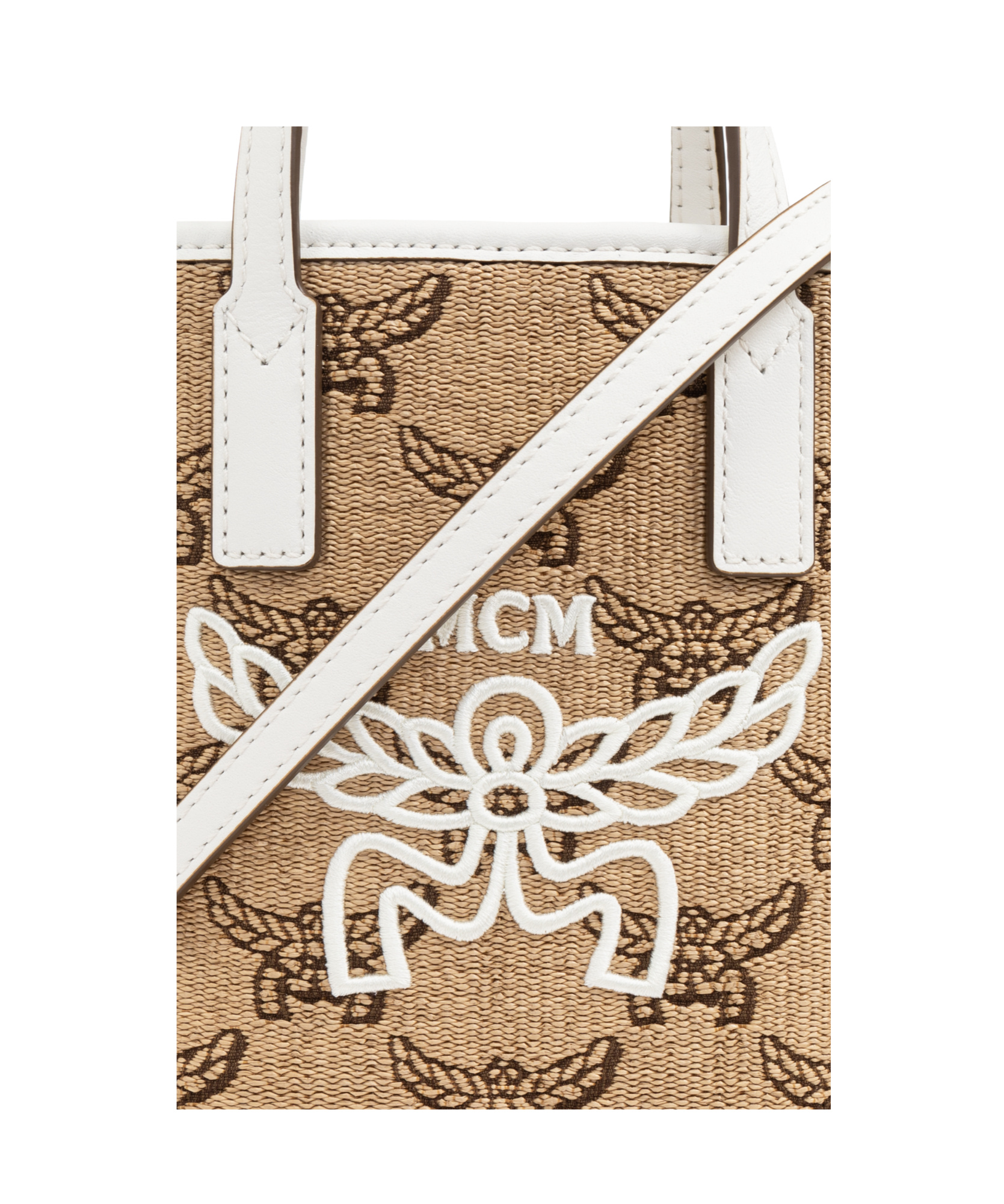 Mcm Double Handle Shoulder Bag In Nude