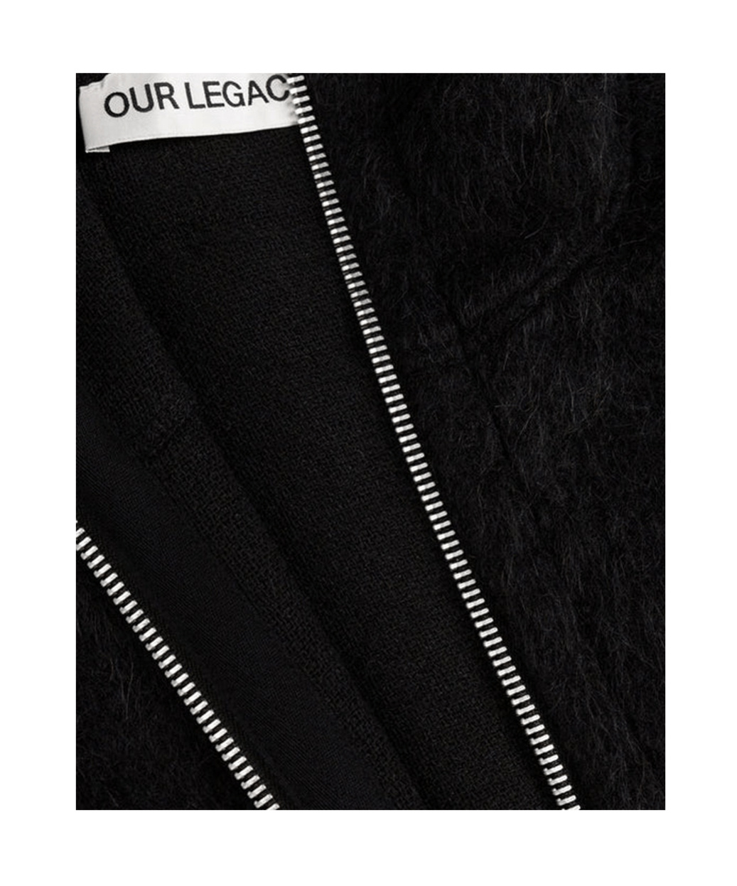 Our Legacy Full Zip Hoodie In Hairy Wool In Black
