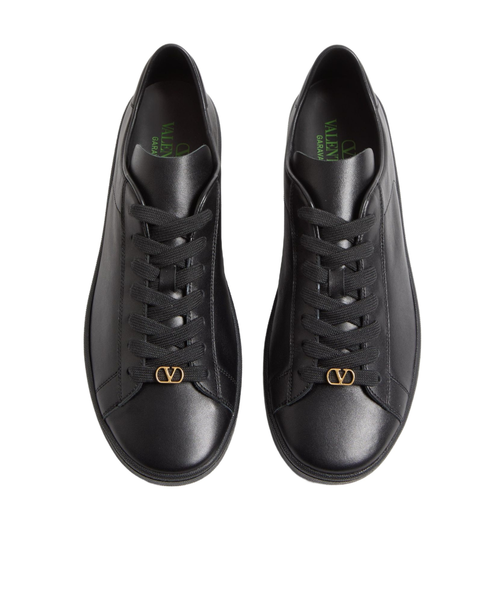 Valentino Royco Signature Brass Vlogo Low-top Sneakers In Black