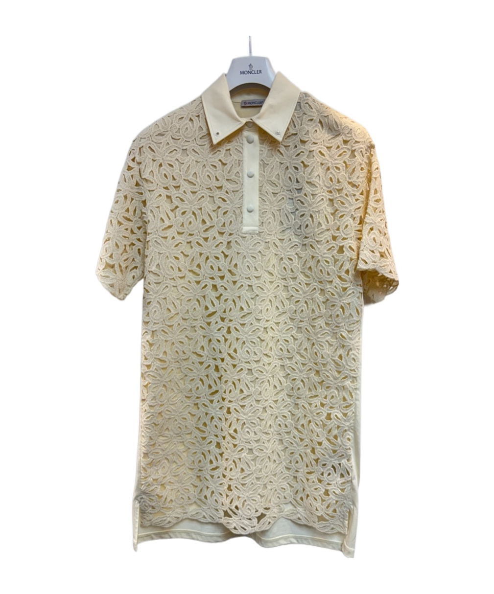 Moncler Short Sleeve Dress In White