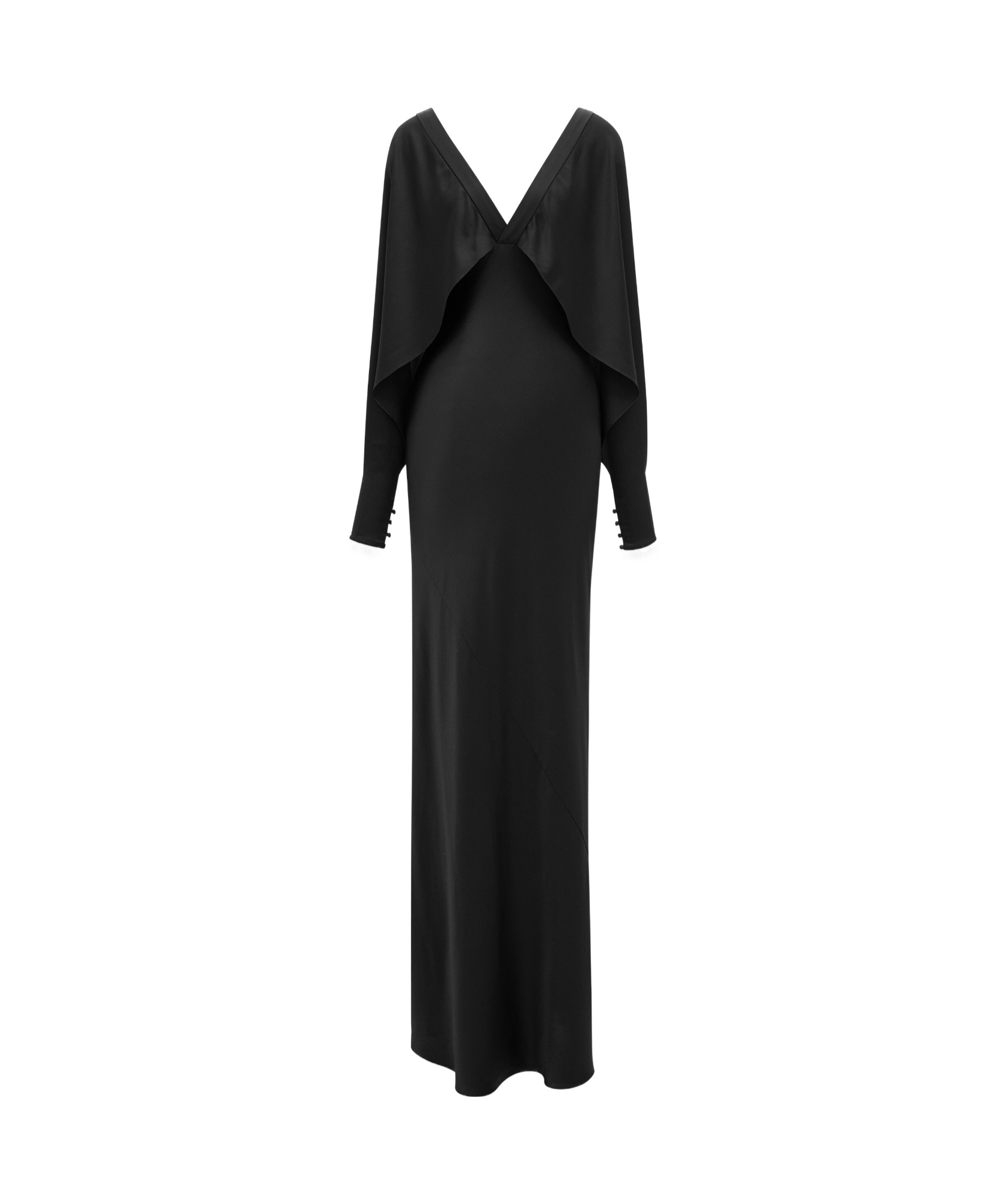 Saint Laurent Satin Gown In Black