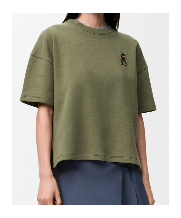 Loewe Regular Fit T-shirt In Cotton Blend In Green