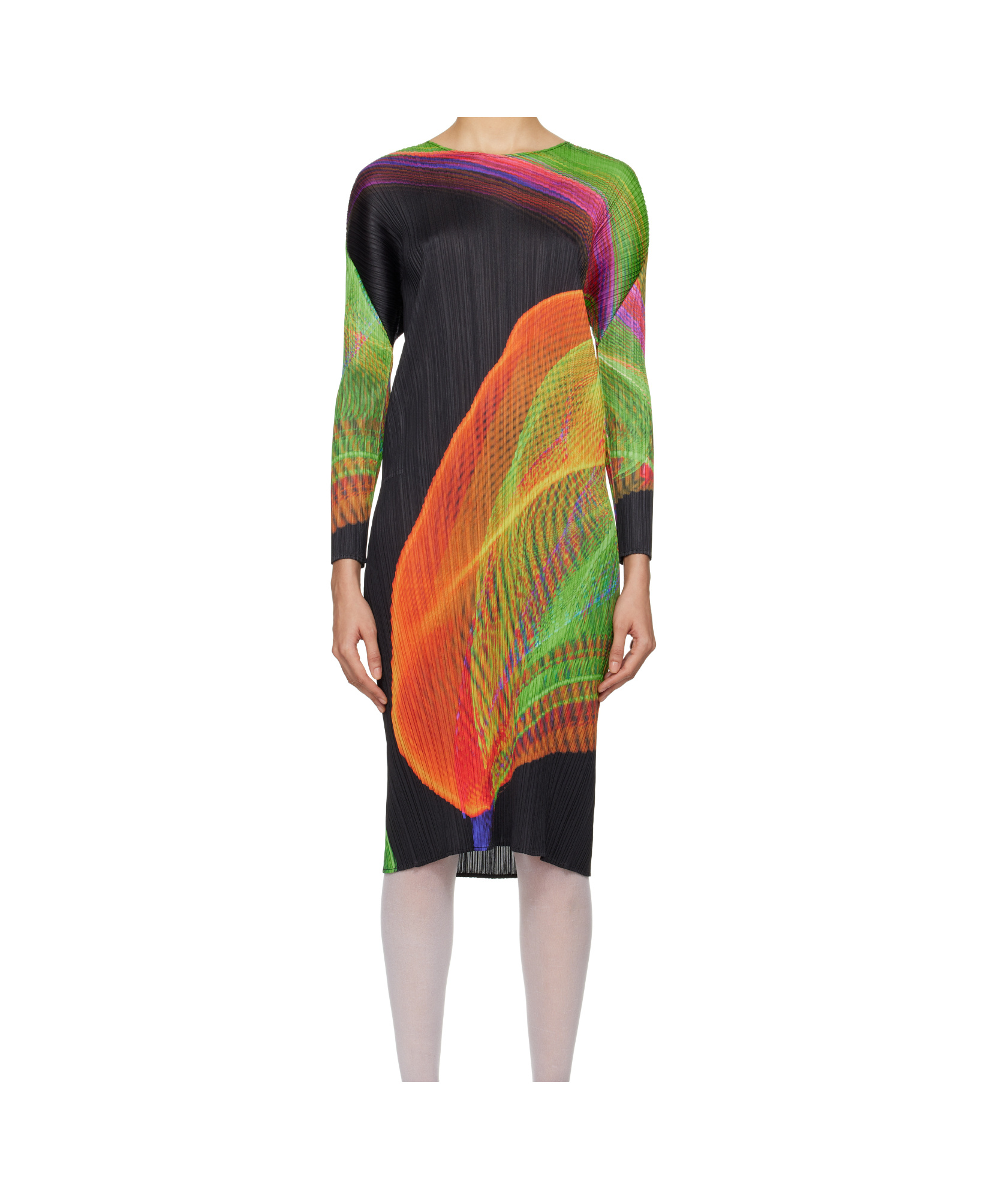 Issey Miyake Multicolor Spectrum Midi Dress In Multicolor