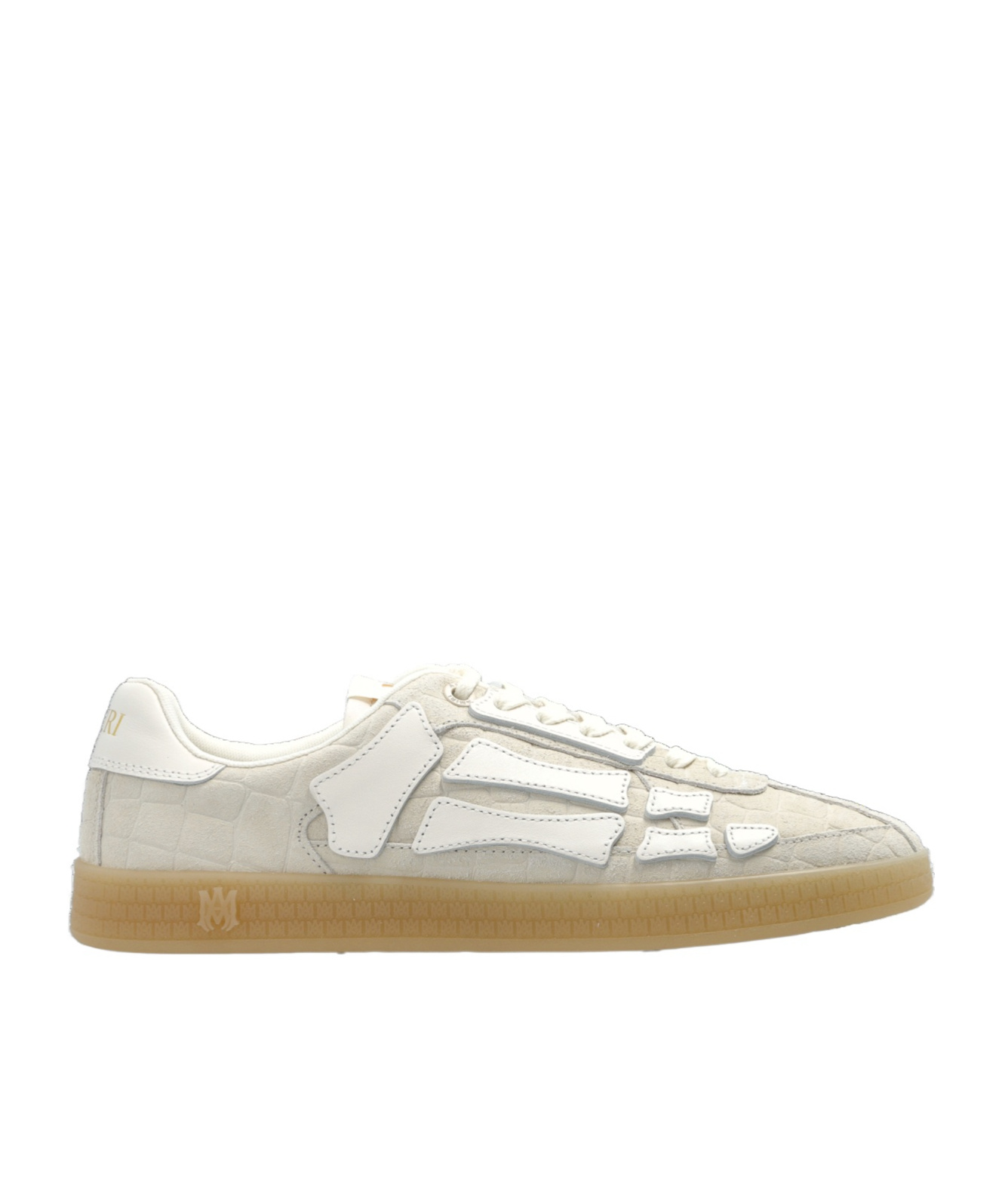 Amiri Croc Debossed Pacific Bones Sneakers In White