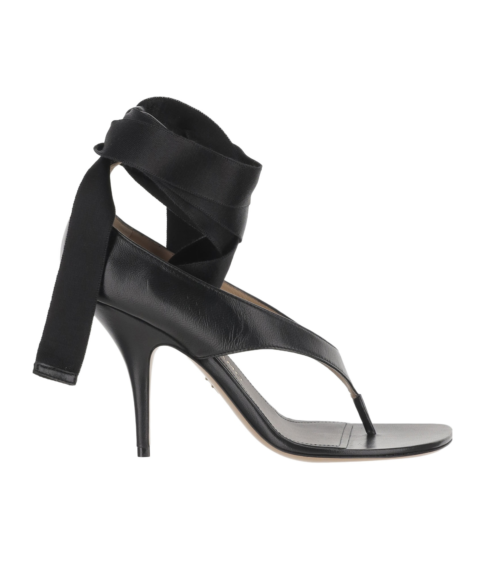 Shop Ferragamo Heeled Sandal With Ribbon In Black