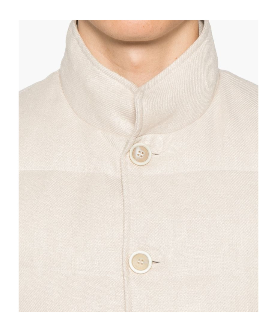 Eleventy High Collar Sleeveless Vest In Neutral