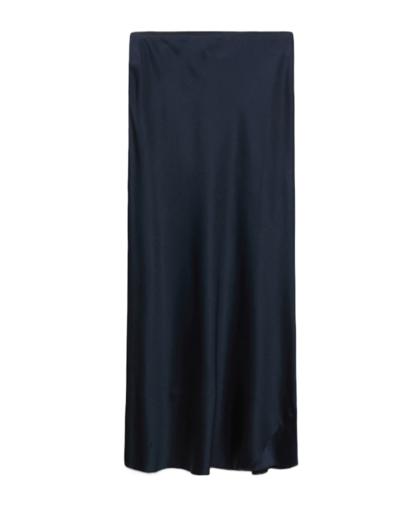 Dorothee Schumacher Stretch Silk-satin Midi-skirt In Blue