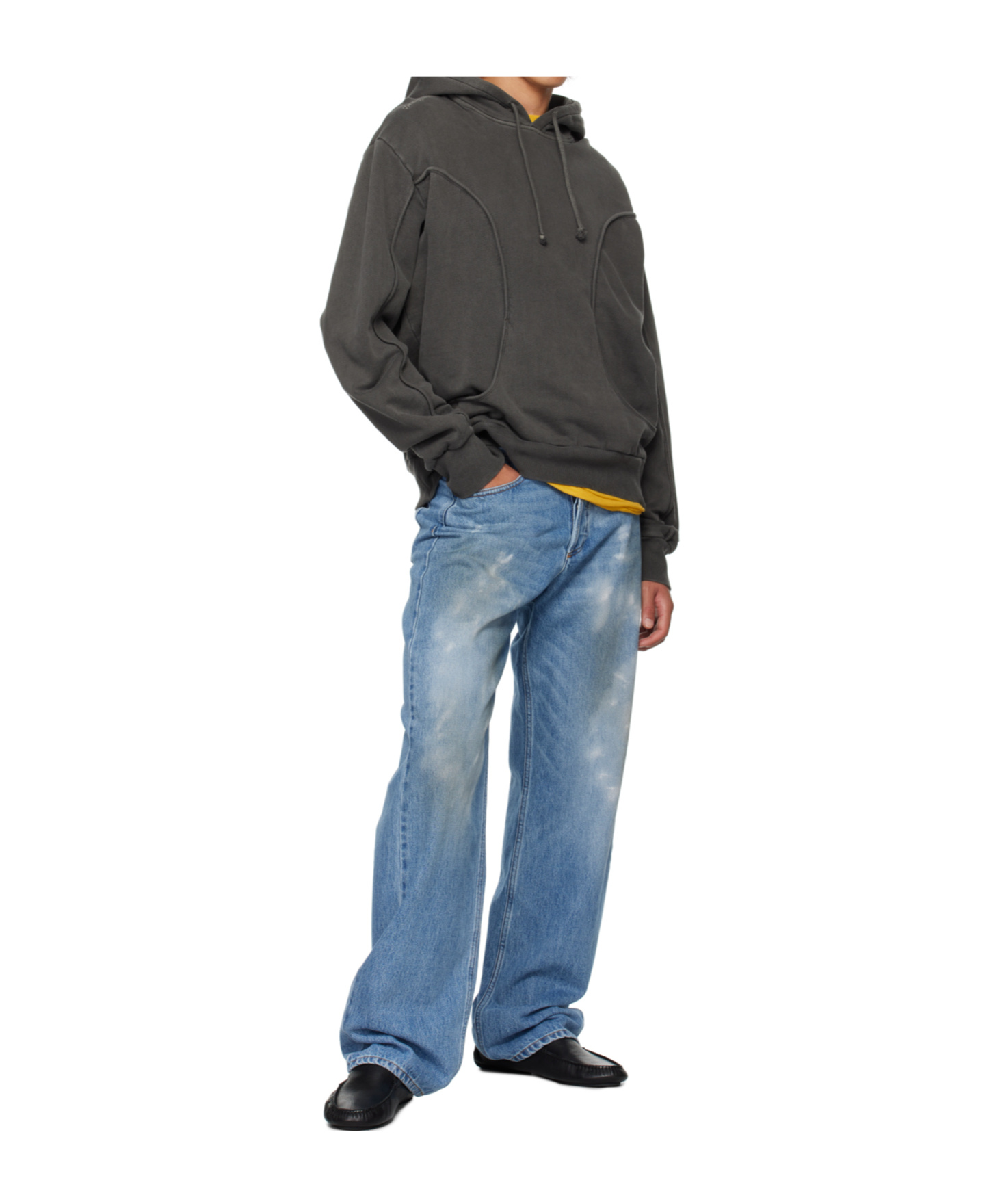 Gimaguas Gray Wave Hoodie In Black