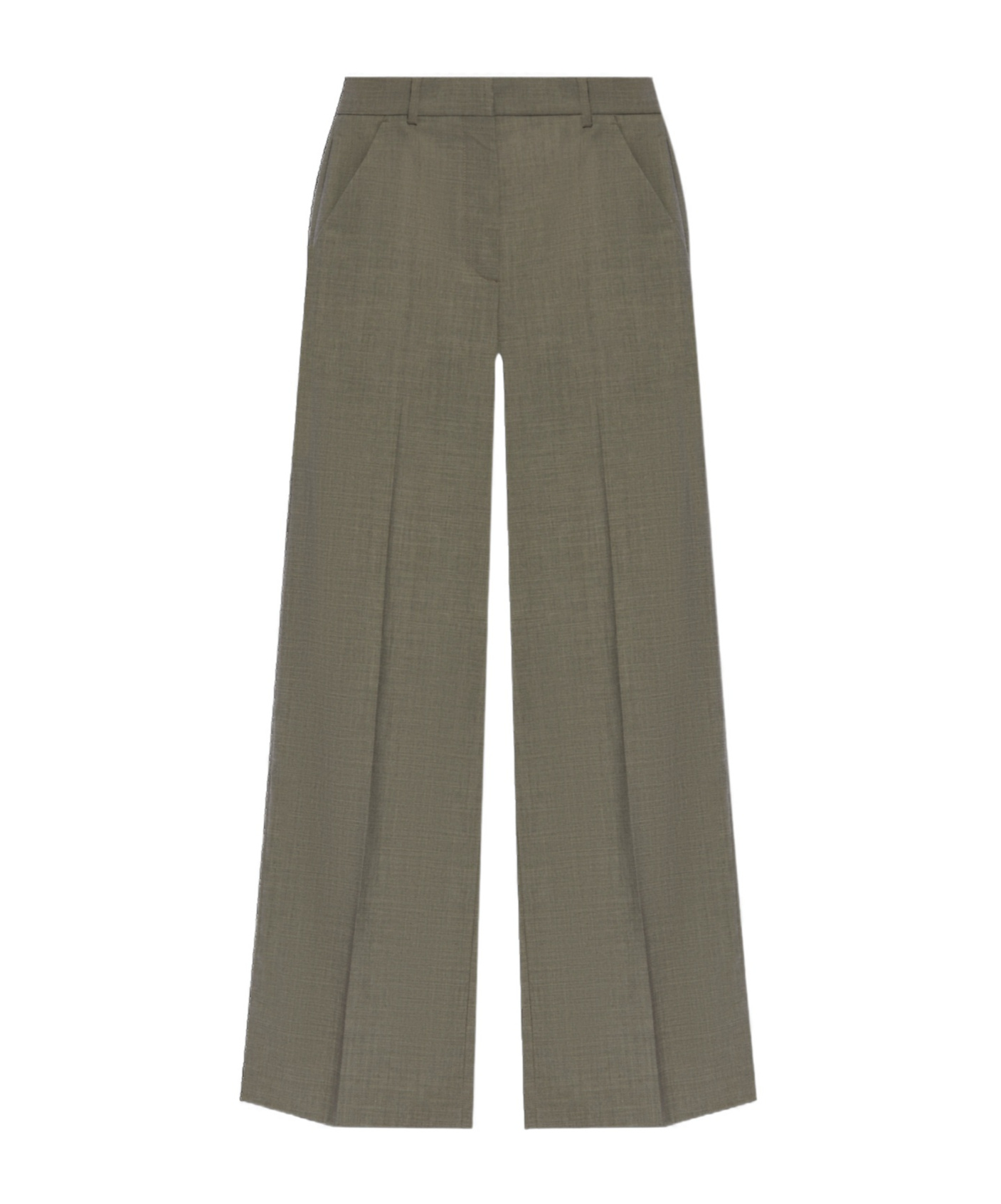 Kenzo Wide-leg Wool Trousers In Gray