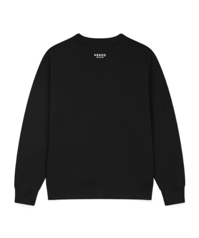 Kenzo Round-collar Long-sleeve Hoodie In Black