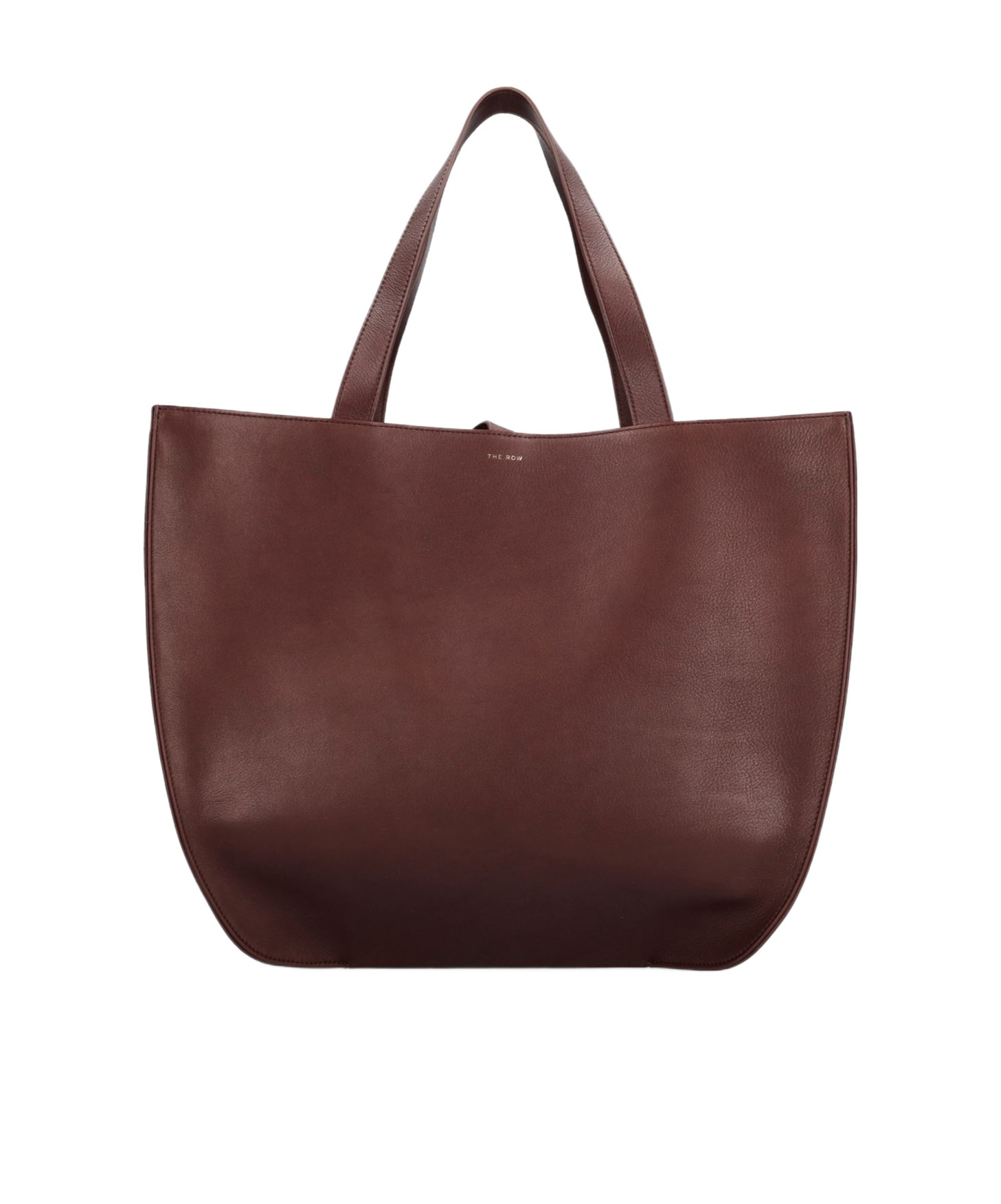 The Row Graham Leather Tote Bag In Burgundy