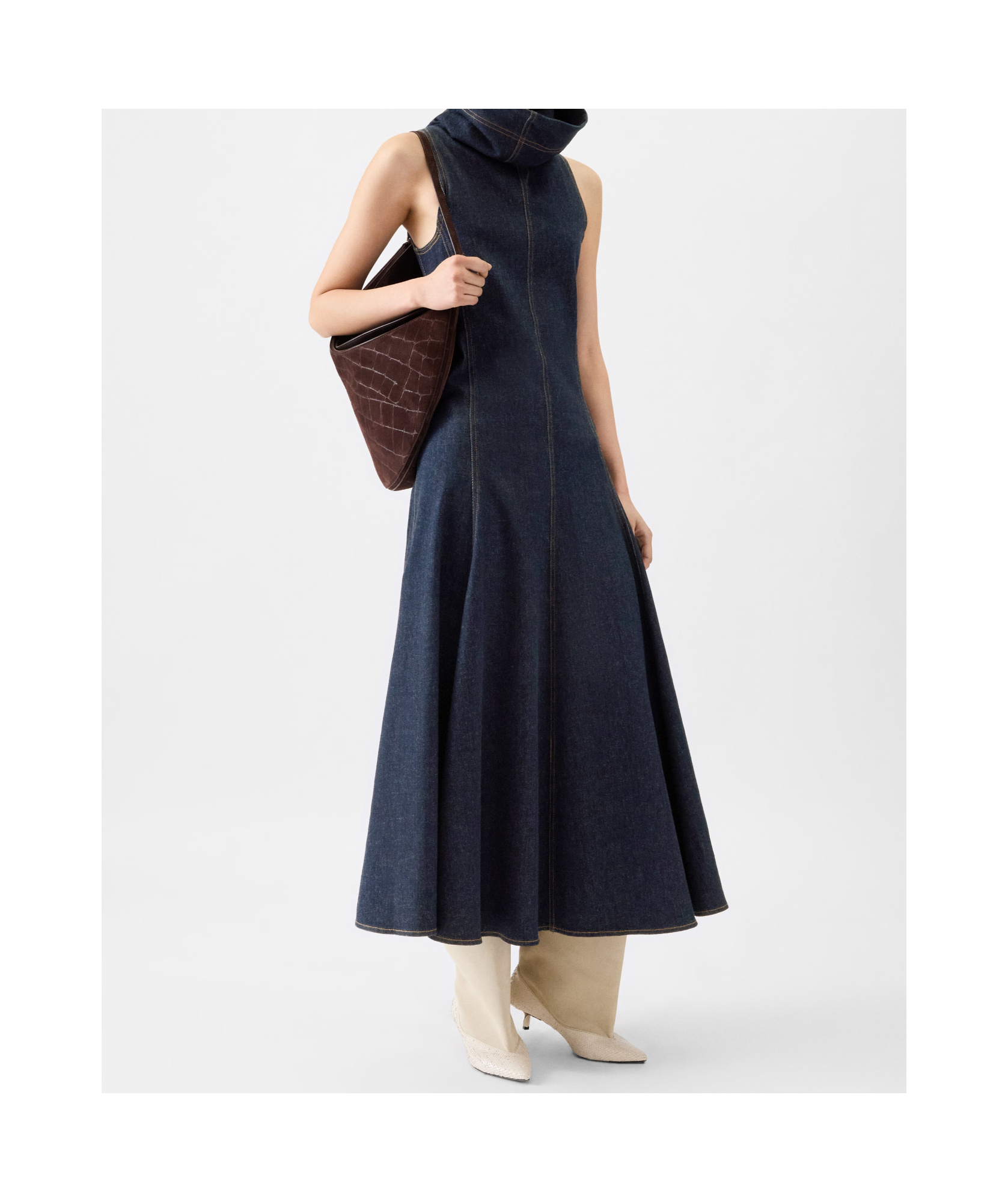 Jacquemus Sleeveless Flared Day Dress In Blue