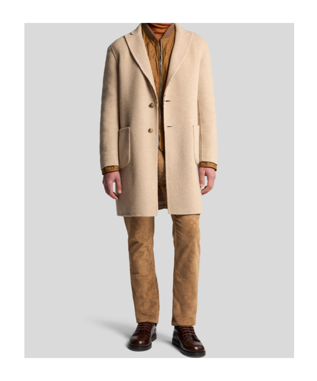 Etro Reversible Single-breasted Coat In Nude