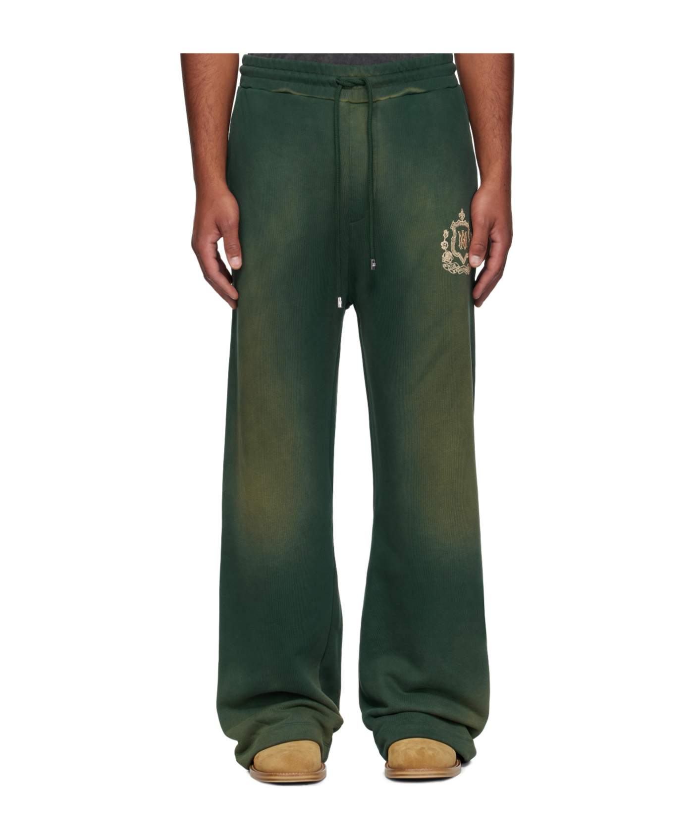 Amiri Crest-embellished Track Pants In Green