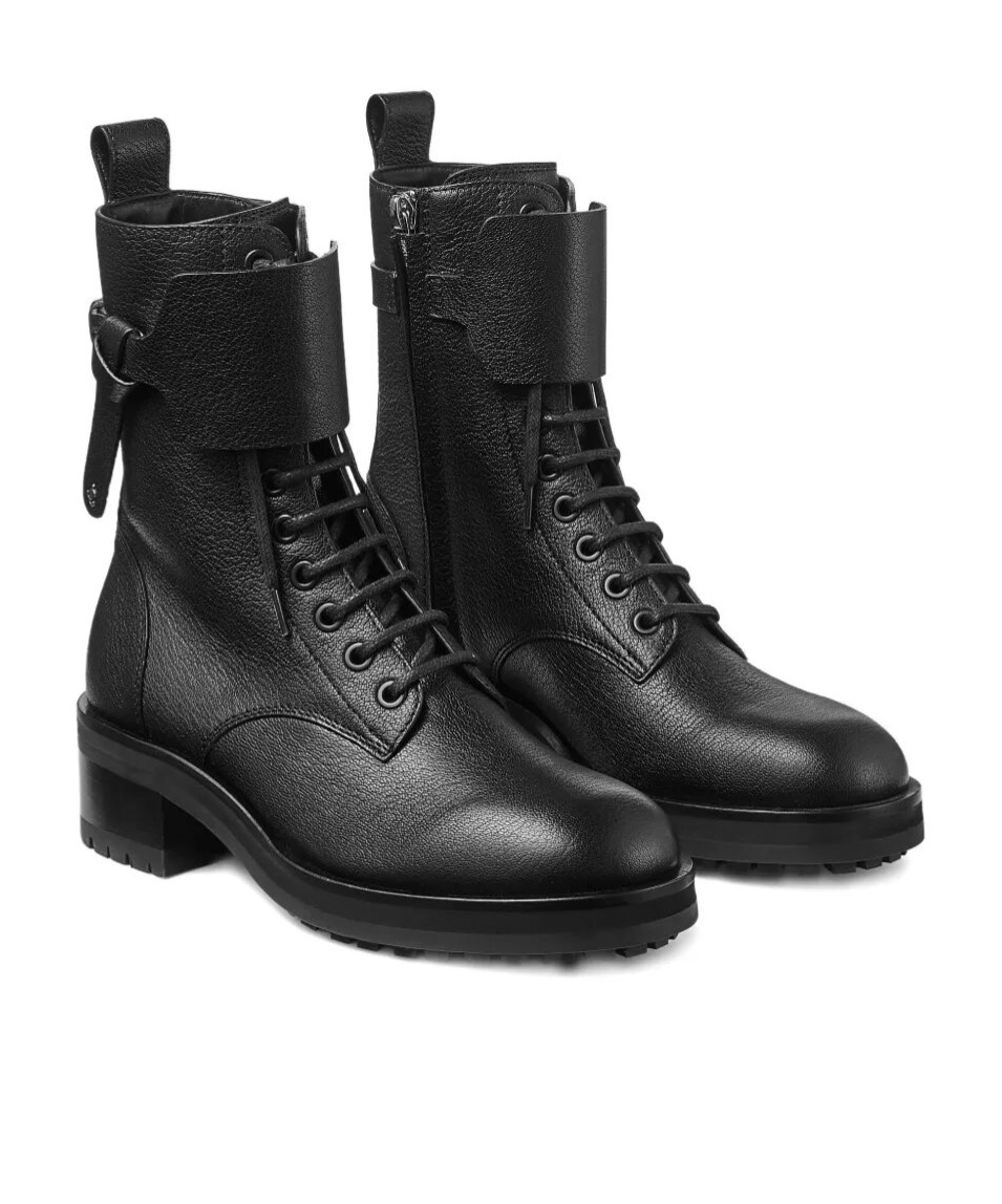 Jimmy Choo Rosabel Leather Lace-up Combat Boots Shoes In Multi