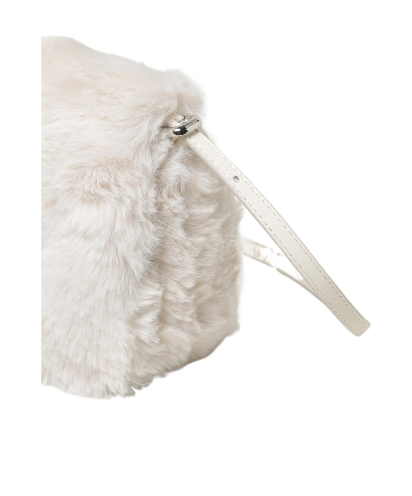 Roger Vivier Viv' Choc Phone Holder In Faux Fur In White