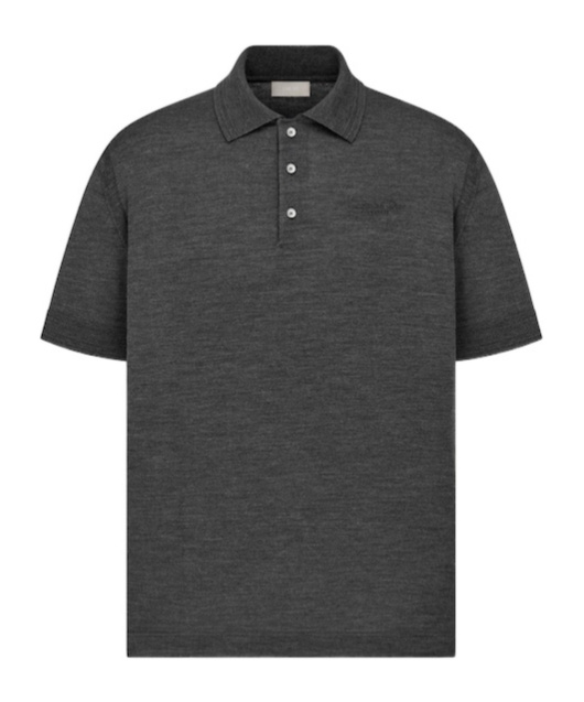 Dior Short-sleeved Wool Polo Shirt In Black